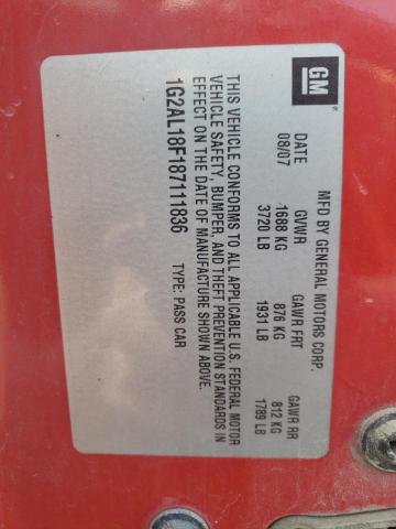 1G2AL18F187111836 - 2008 PONTIAC G5 Rouge photo 12