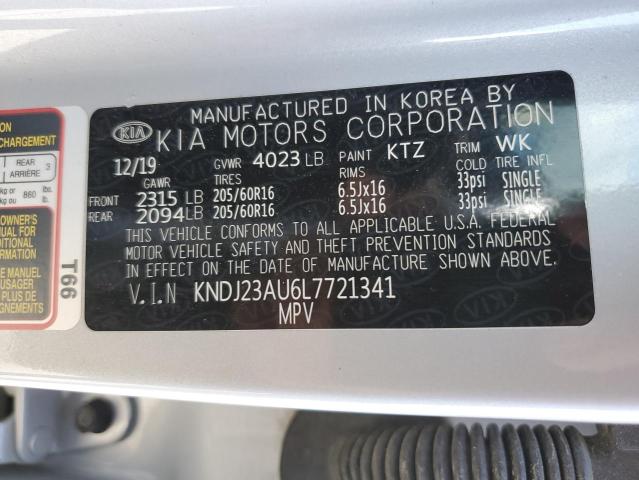 KNDJ23AU6L7721341 - 2020 KIA SOUL LX SILVER photo 13