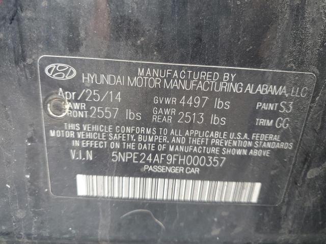 5NPE24AF9FH000357 - 2015 HYUNDAI SONATA SE BLACK photo 12