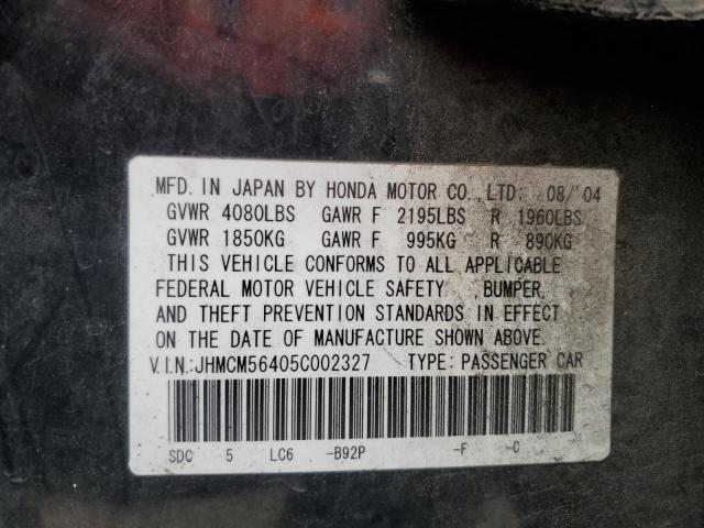 JHMCM56405C002327 - 2005 HONDA ACCORD LX BLACK photo 13