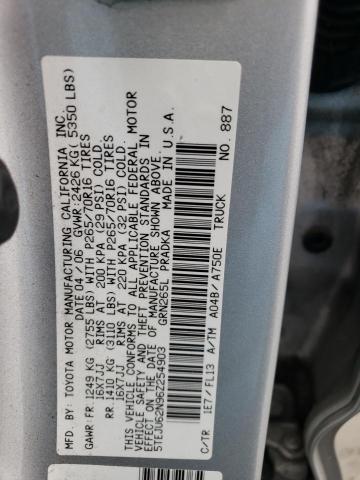 5TEJU62N96Z254903 - 2006 TOYOTA TACOMA DOUBLE CAB PRERUNNER SILVER photo 12