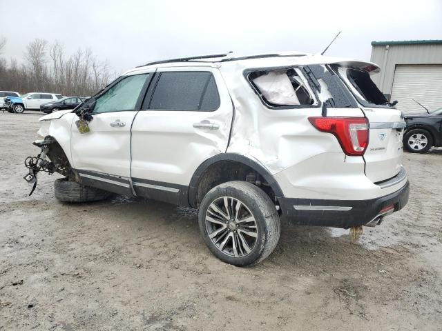 1FM5K8HT4JGC30626 - 2018 FORD EXPLORER PLATINUM WHITE photo 2