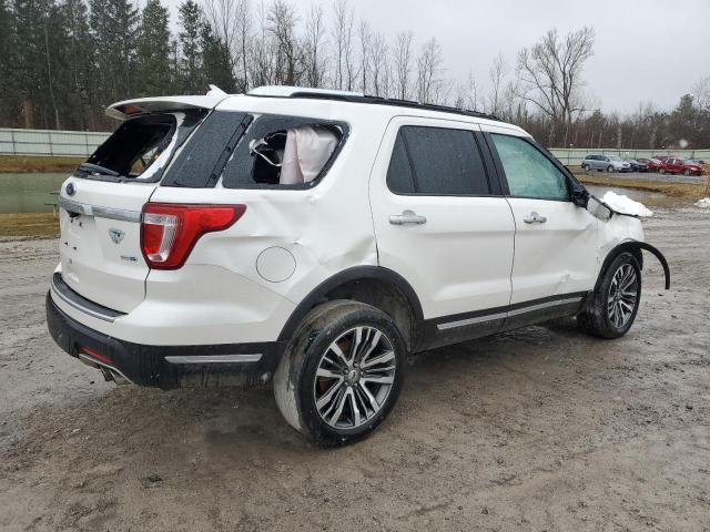 1FM5K8HT4JGC30626 - 2018 FORD EXPLORER PLATINUM WHITE photo 3