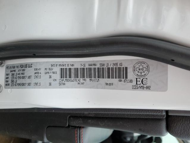 1C4PJMBSXGW378142 - 2016 JEEP CHEROKEE TRAILHAWK 白色 照片 12