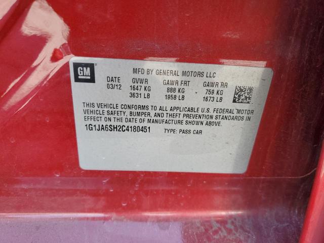 1G1JA6SH2C4180451 - 2012 CHEVROLET SONIC LS BURGUNDY photo 12