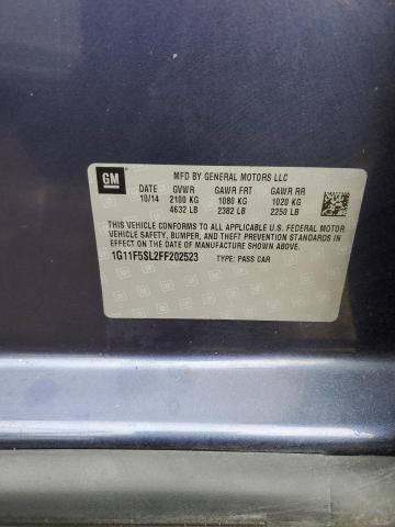 1G11F5SL2FF202523 - 2015 CHEVROLET MALIBU LTZ ლურჯი ფოტო 12