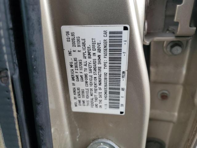 1HGCM66536A039192 - 2006 HONDA ACCORD EX TAN photo 12