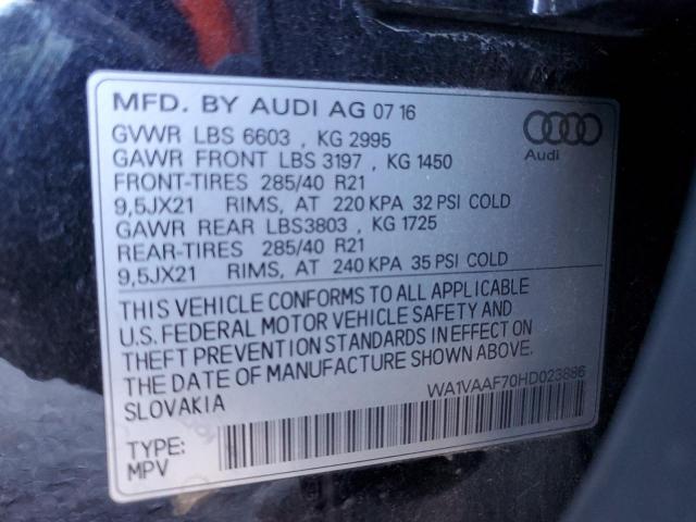 WA1VAAF70HD023886 - 2017 AUDI Q7 PRESTIGE 黑色 照片 13