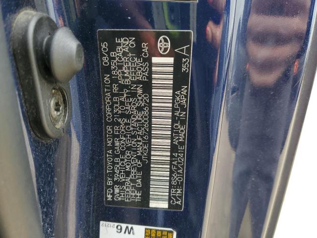 JTKDE167260086720 - 2006 TOYOTA SCION TC BLUE photo 12