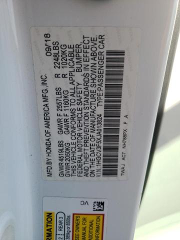 1HGCV3F5XJA013824 - 2018 HONDA ACCORD HYBRID EXL WHITE photo 12