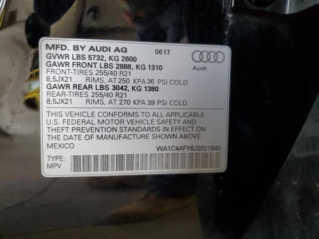 WA1C4AFY8J2021845 - 2018 AUDI SQ5 PRESTIGE BLACK photo 13