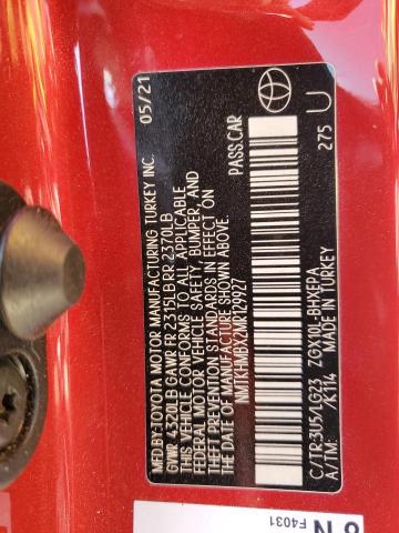 NMTKHMBX2MR129927 - 2021 TOYOTA C-HR XLE RED photo 13