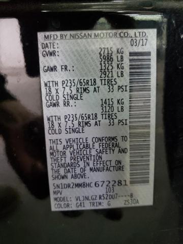 5N1DR2MM8HC672281 - 2017 NISSAN PATHFINDER S 黑色 照片 13