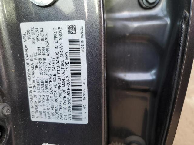 2HKRW2H89LH700442 - 2020 HONDA CR-V EXL GRAY photo 13