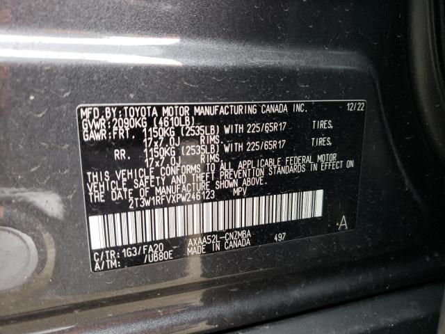 2T3W1RFVXPW246123 - 2023 TOYOTA RAV4 XLE GRAY photo 12