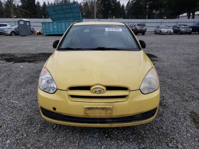 KMHCM36C98U093623 - 2008 HYUNDAI ACCENT GS YELLOW photo 5