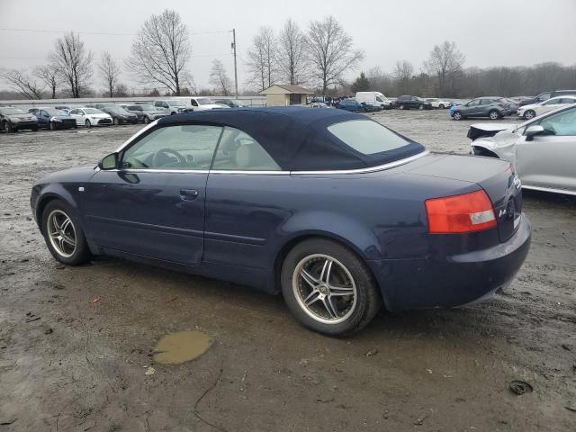 WAUDT48H54K010346 - 2004 AUDI A4 QUATTRO BLUE photo 2