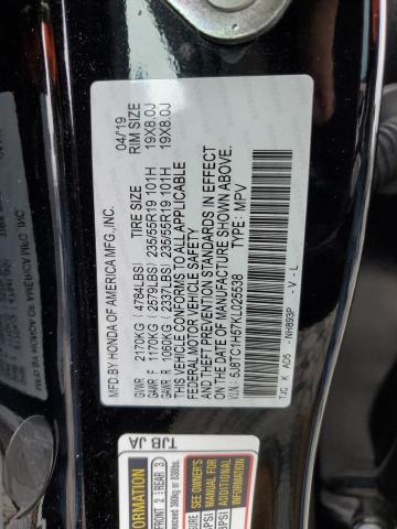 5J8TC1H57KL025538 - 2019 ACURA RDX TECHNOLOGY BLACK photo 13