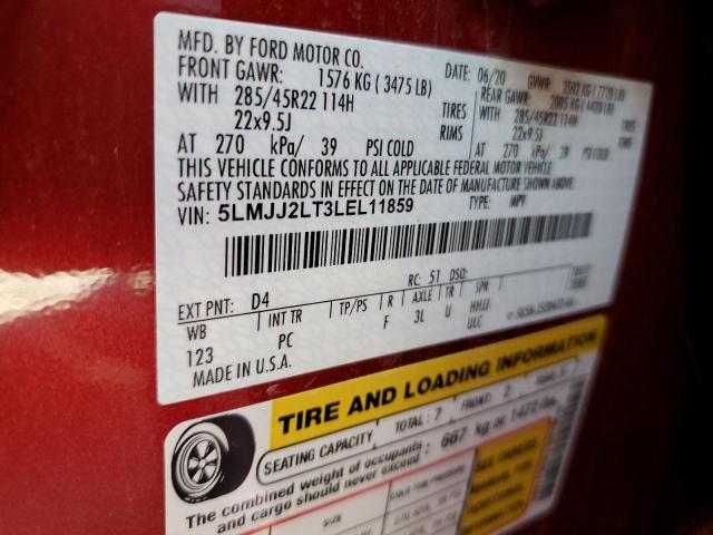 5LMJJ2LT3LEL11859 - 2020 LINCOLN NAVIGATOR RESERVE 红色 照片 14