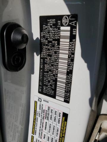 2T1ME4EE8AC005873 - 2010 TOYOTA COROLLA MA XRS WHITE photo 12