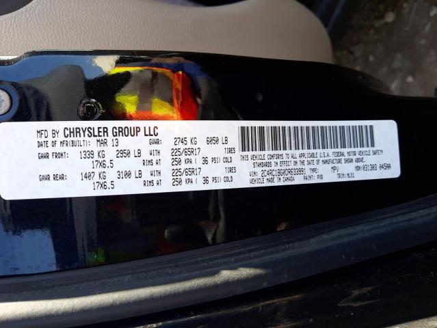 2C4RC1BG0DR683991 - 2013 CHRYSLER TOWN & COU TOURING შავი ფოტო 13