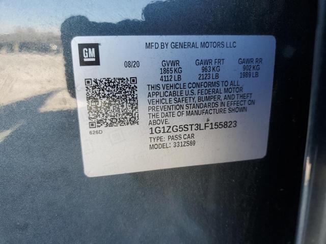 1G1ZG5ST3LF155823 - 2020 CHEVROLET MALIBU RS GRAY photo 12