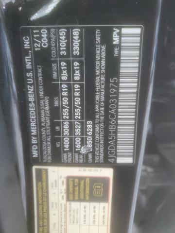 4JGDA5HB6CA031975 - 2012 MERCEDES-BENZ ML 350 4MATIC BLACK photo 13