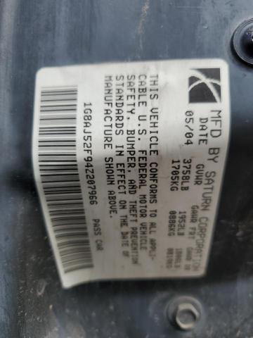 1G8AJ52F94Z207966 - 2004 SATURN ION LEVEL 2 灰色 照片 12