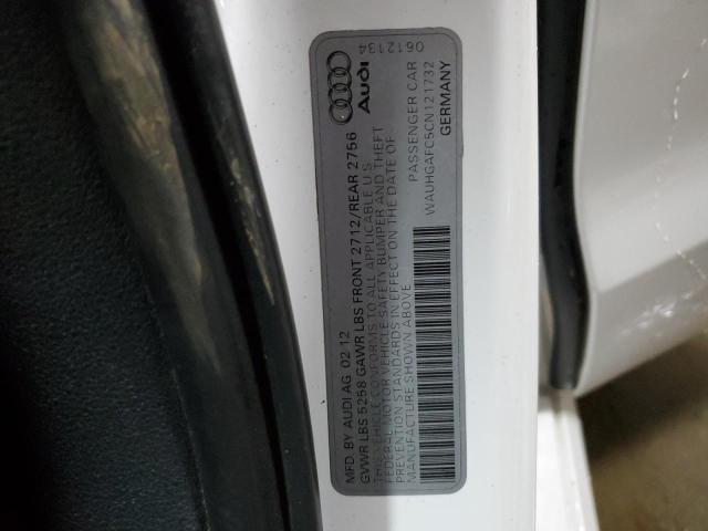 WAUHGAFC5CN121732 - 2012 AUDI A6 PRESTIGE თეთრი ფოტო 13