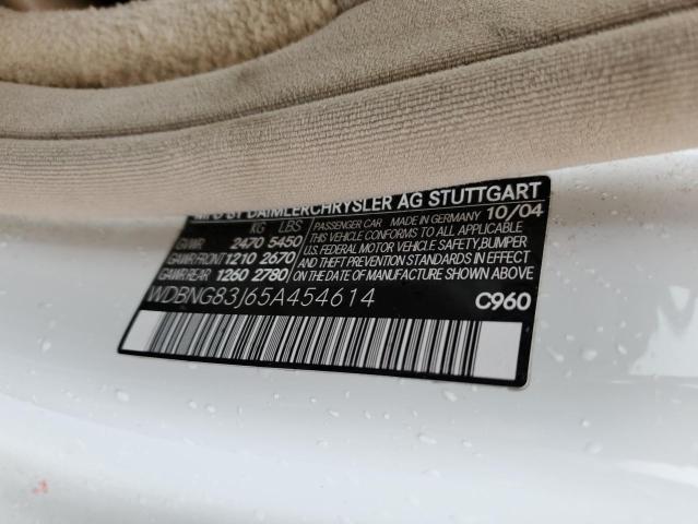 WDBNG83J65A454614 - 2005 MERCEDES-BENZ S 430 4MATIC WHITE photo 12