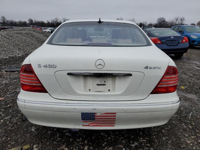 WDBNG83J65A454614 - 2005 MERCEDES-BENZ S 430 4MATIC WHITE photo 6