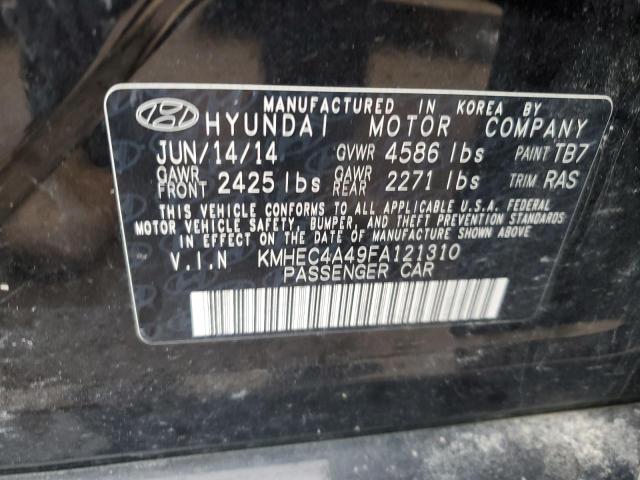 KMHEC4A49FA121310 - 2015 HYUNDAI SONATA HYBRID SILVER photo 12