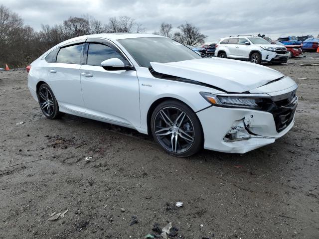 1HGCV3F91MA006381 - 2021 HONDA ACCORD TOURING HYBRID WHITE photo 4