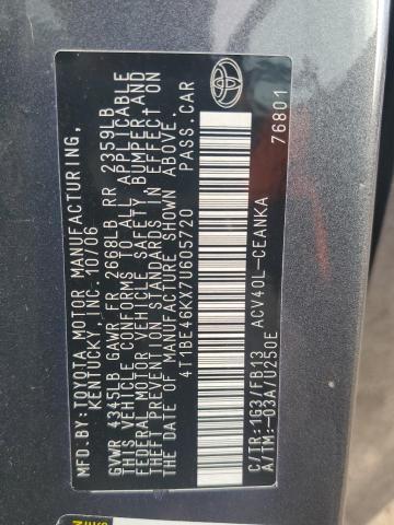 4T1BE46KX7U605720 - 2007 TOYOTA CAMRY CE GRAY photo 13