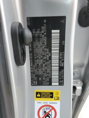 5TDZA3EH5DS042106 - 2013 TOYOTA HIGHLANDER BASE Gris photo 13