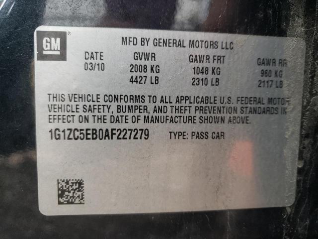 1G1ZC5EB0AF227279 - 2010 CHEVROLET MALIBU 1LT BLACK photo 12