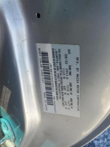 JM1NB353930300452 - 2003 MAZDA MX-5 MIATA BASE SILVER photo 12