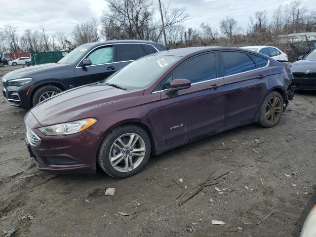 3FA6P0LU2JR148937 - 2018 FORD FUSION SE HYBRID MAROON photo 1