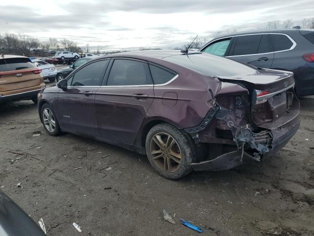 3FA6P0LU2JR148937 - 2018 FORD FUSION SE HYBRID MAROON photo 2