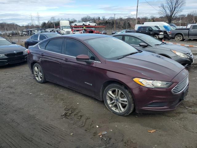 3FA6P0LU2JR148937 - 2018 FORD FUSION SE HYBRID MAROON photo 4