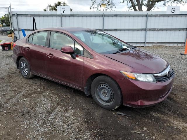 19XFB2F59CE032086 - 2012 HONDA CIVIC LX BURGUNDY photo 4