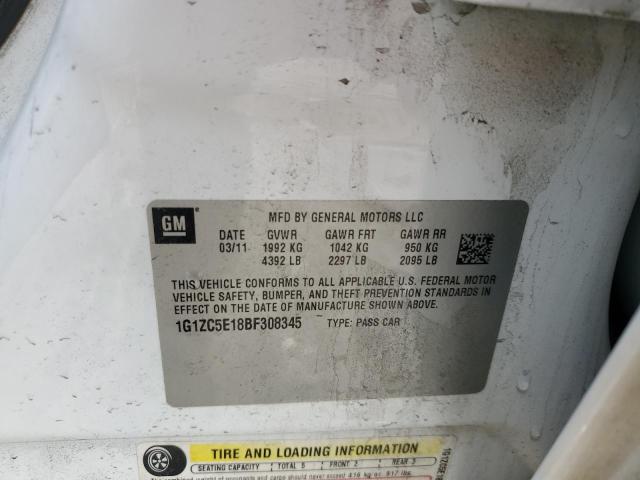 1G1ZC5E18BF308345 - 2011 CHEVROLET MALIBU 1LT 白色 照片 12