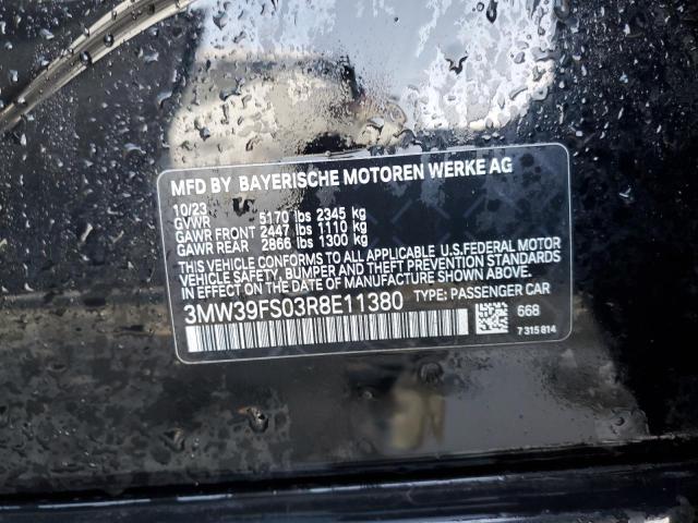 3MW39FS03R8E11380 - 2024 BMW 330XE Negro foto 12