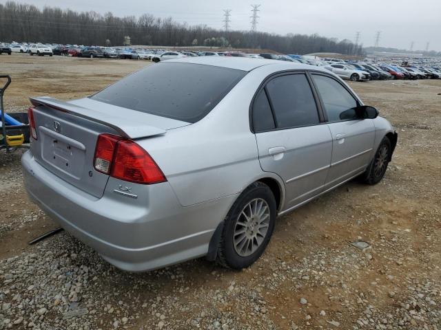 2HGES16555H624051 - 2005 HONDA CIVIC LX SILVER photo 3