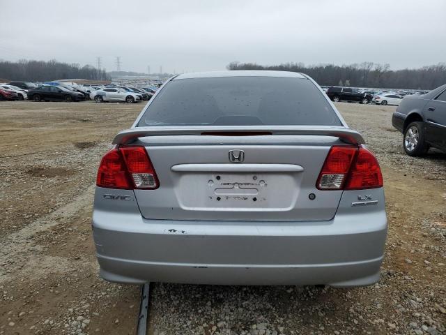 2HGES16555H624051 - 2005 HONDA CIVIC LX SILVER photo 6