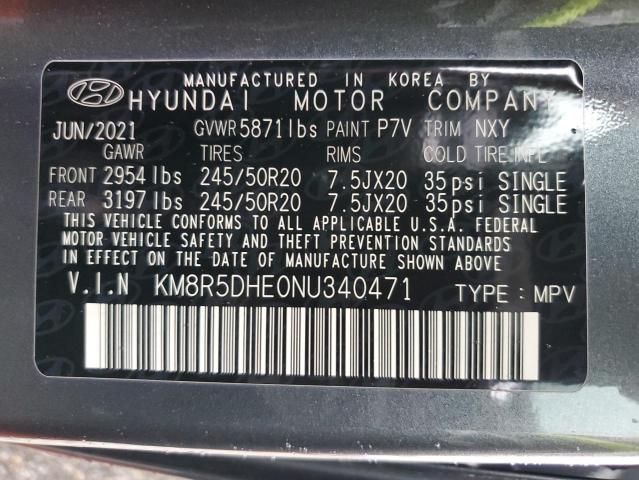 KM8R5DHE0NU340471 - 2022 HYUNDAI PALISADE LIMITED GRAY photo 14