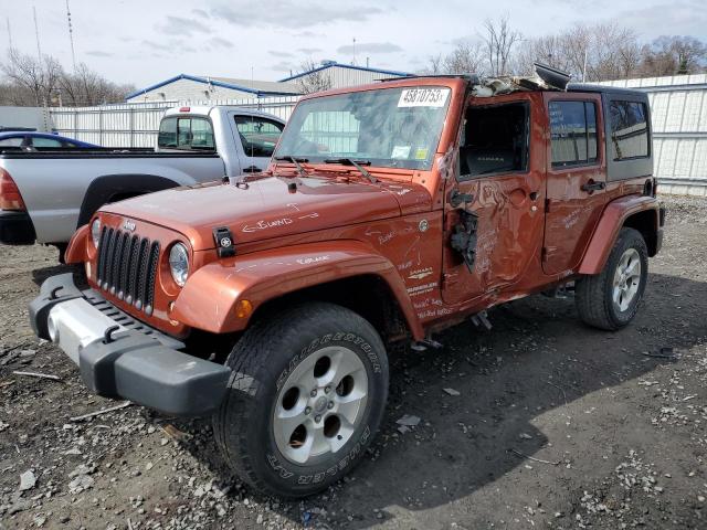 1C4HJWEG1EL165733 - 2014 JEEP WRANGLER U SAHARA ORANGE photo 1