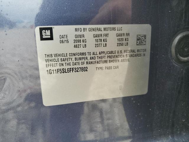 1G11F5SL6FF327802 - 2015 CHEVROLET MALIBU LTZ 蓝色 照片 12