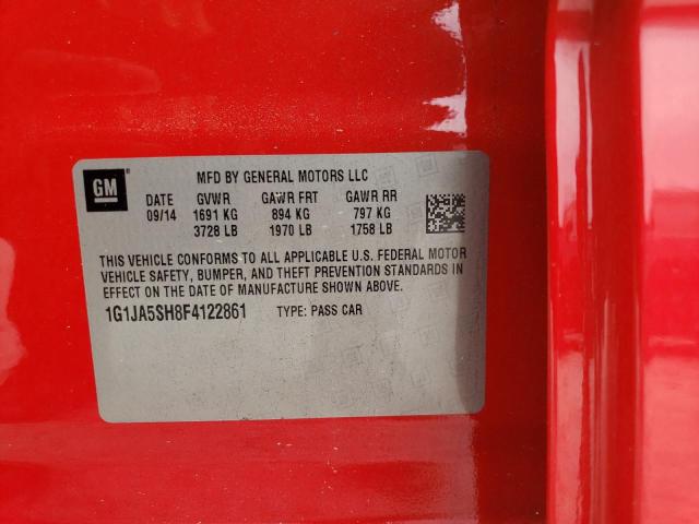 1G1JA5SH8F4122861 - 2015 CHEVROLET SONIC LS RED photo 12