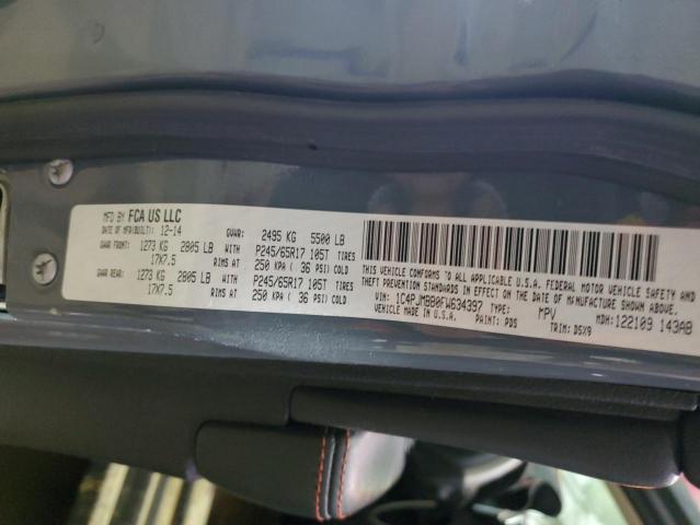 1C4PJMBB0FW634397 - 2015 JEEP CHEROKEE TRAILHAWK BLUE photo 13